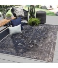 POLARIS RUG Jaipur Living Isolde Indoor/ Outdoor Medallion Blue/ Black Runner Rug (2 8"X10 )