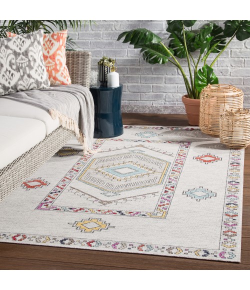 Polaris Area Rug Jaipur Living Tov Indoor/ Outdoor Medallion Light Gray/ Multicolor Area Rug (8'10"X12')