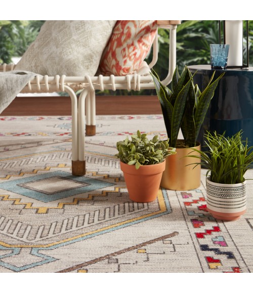 Polaris Area Rug Jaipur Living Tov Indoor/ Outdoor Medallion Light Gray/ Multicolor Area Rug (8'10"X12')
