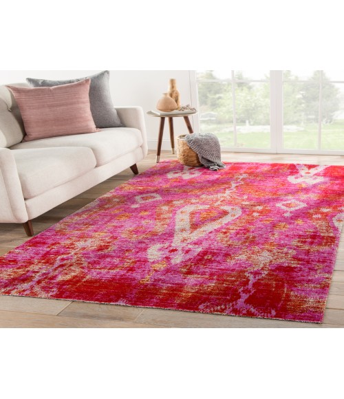 Jaipur Living Zenith Indoor/ Outdoor Ikat Pink/ Orange Area Rug (8'10"X12')