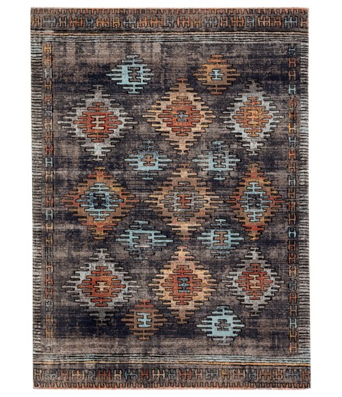 Jaipur Living Dez Indoor/ Outdoor Tribal Blue/ Orange Area Rug (5'3"X7'6")