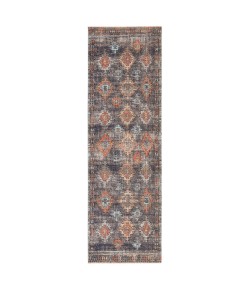 Jaipur Living Dez Indoor/ Outdoor Tribal Blue/ Orange Runner Pol18 Area Rug 2 ft. 8 in. X 10 ft. Runner