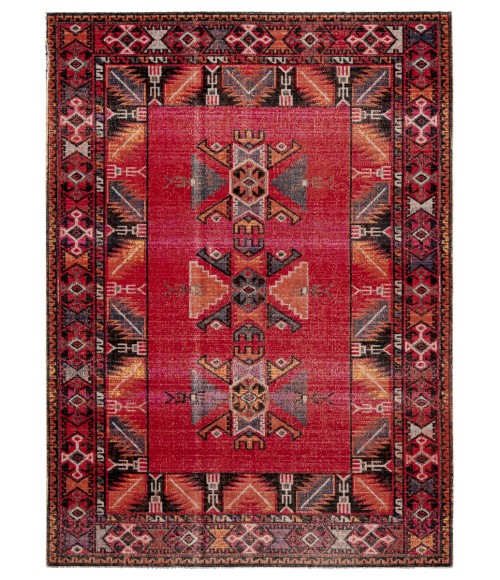 Polaris Area Rug Jaipur Living Paloma Indoor/ Outdoor Tribal Red/ Black Area Rug (5'3"X7'6")
