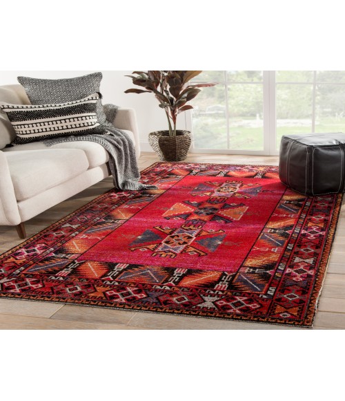 Polaris Area Rug Jaipur Living Paloma Indoor/ Outdoor Tribal Red/ Black Runner Rug (2'8"X10')