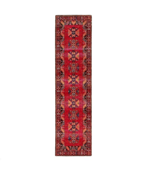 Jaipur Living Paloma Indoor/ Outdoor Tribal Red/ Black Runner Rug (2'8"X10')