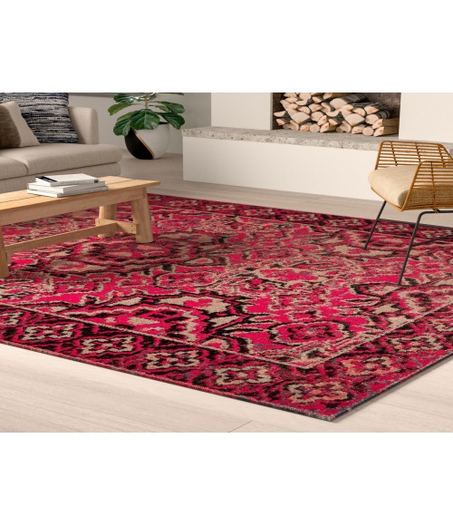 Jaipur Living Chaya Indoor/ Outdoor Medallion Red/ Black Runner Rug (2'8"X10')