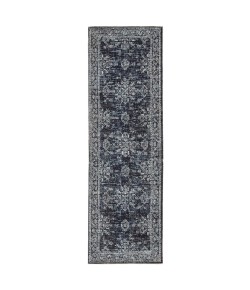 Jaipur Living Fayer Indoor/ Outdoor Medallion Blue/ Black Runner Pol23 Area Rug 2 ft. 8 in. X 10 ft. Runner