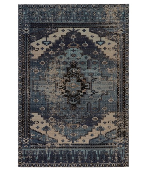 Jaipur Living Cicero Indoor/ Outdoor Medallion Blue/ Gray Area Rug (7'6"X9'6")