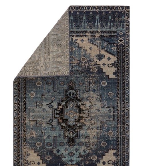 Jaipur Living Cicero Indoor/ Outdoor Medallion Blue/ Gray Area Rug (7'6"X9'6")