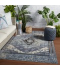 Jaipur Living Cicero Indoor/ Outdoor Medallion Blue/ Gray Area Rug (7'6"X9'6")