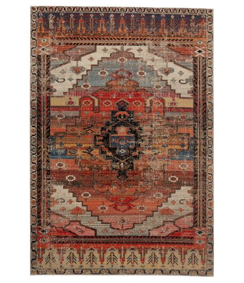 Jaipur Living Cicero Indoor/ Outdoor Medallion Multicolor/ Orange Area Rug (7'6"X9'6")