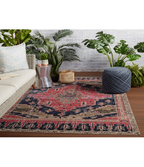 Jaipur Living Cicero Indoor/ Outdoor Medallion Pink/ Blue Area Rug (7'6"X9'6")