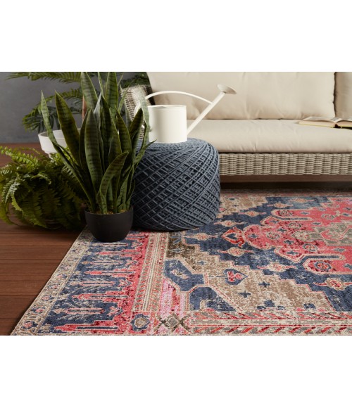 Jaipur Living Cicero Indoor/ Outdoor Medallion Pink/ Blue Area Rug (7'6"X9'6")
