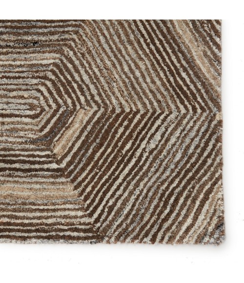 Verde Home by Jaipur Living Rome Handmade Geometric Brown/ Light Gray Area Rug (9'X12')
