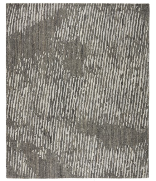 Verde Home by Jaipur Living Stockholm Handmade Striped Light Gray/ Ivory Area Rug (5'X8')