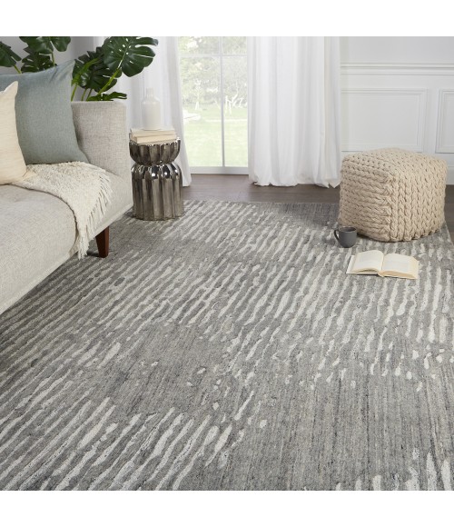 Verde Home by Jaipur Living Stockholm Handmade Striped Light Gray/ Ivory Area Rug (5'X8')