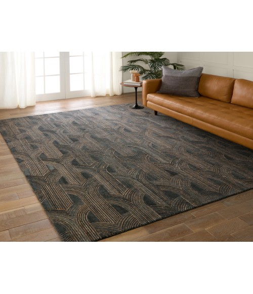 Verde Home by Jaipur Living Manhattan Handmade Geometric Slate/ Taupe Area Rug 9'X12'