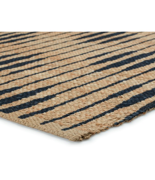 RAY01 Atolia Rug Jaipur Living Atolia Handmade Trellis Natural/ Navy Runner Rug 2'6"X9'