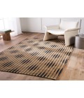 RAY01 Atolia Rug Jaipur Living Atolia Handmade Trellis Natural/ Navy Runner Rug 2'6"X9'