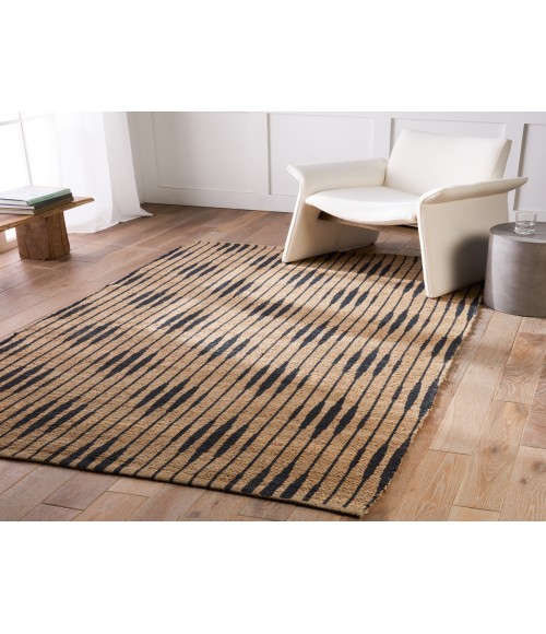 RAY01 Atolia Rug Jaipur Living Atolia Handmade Trellis Natural/ Navy Runner Rug 2'6"X9'
