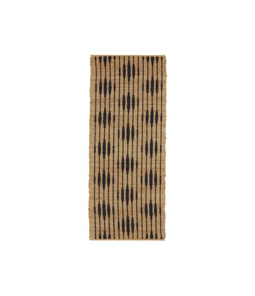 RAY01 Atolia Rug Jaipur Living Atolia Handmade Trellis Natural/ Navy Runner Rug 2'6"X9'