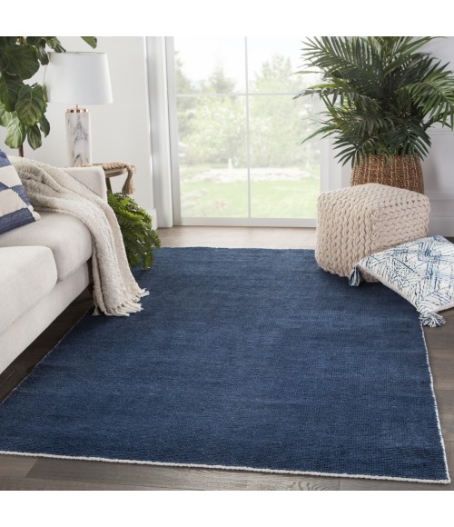 Jaipur Living Limon Indoor/ Outdoor Solid Blue/ White Area Rug (2'X3')