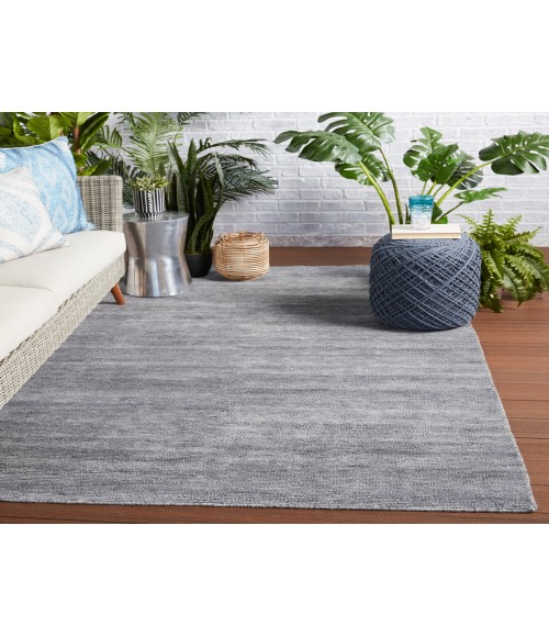 Jaipur Living Limon Indoor/ Outdoor Solid Gray/ Blue Area Rug (7'10"X10'10")