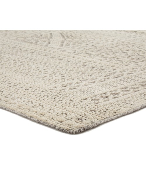 REIGN RUG Jaipur Living Jadene Hand-Knotted Geometric White/ Light Gray Area Rug (7 10"X10 10")