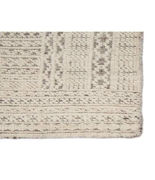 REIGN RUG Jaipur Living Jadene Hand-Knotted Geometric White/ Light Gray Area Rug (7 10"X10 10")