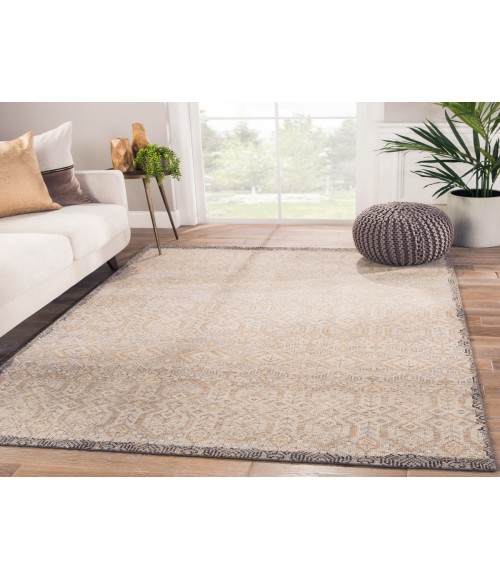 REVOLUTION RUG Jaipur Living Prospect Hand-Knotted Tribal Gray/ Gold Area Rug (10 X14 )