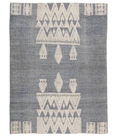 RIZE RUG Jaipur Living Torsby Hand-Knotted Tribal Blue/ Ivory Area Rug (7 10"X9 10")