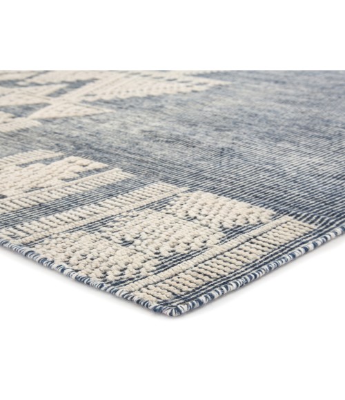 RIZE RUG Jaipur Living Torsby Hand-Knotted Tribal Blue/ Ivory Area Rug (7 10"X9 10")