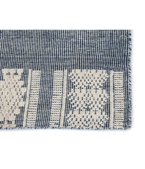 RIZE RUG Jaipur Living Torsby Hand-Knotted Tribal Blue/ Ivory Area Rug (7 10"X9 10")
