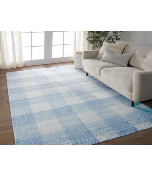 Jaipur Living Truce Handmade Indoor/Outdoor Striped Light Blue/ Ivory Area Rug 9'X12'