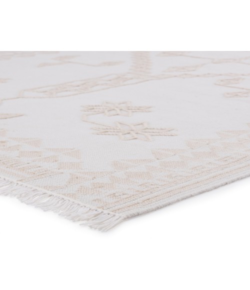 Revelry Area Rug Jaipur Living Ollin Indoor/ Outdoor Medallion White/ Cream Area Rug (8'10"X11'9")