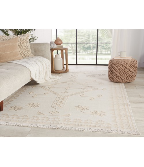 Revelry Area Rug Jaipur Living Ollin Indoor/ Outdoor Medallion White/ Cream Area Rug (8'10"X11'9")