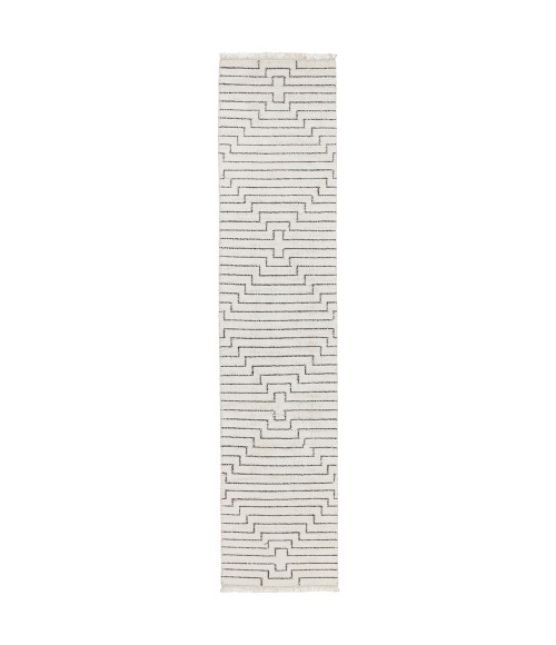 Jaipur Living Alloy Handmade Geometric White/ Black Runner Rug 2'6"X12'