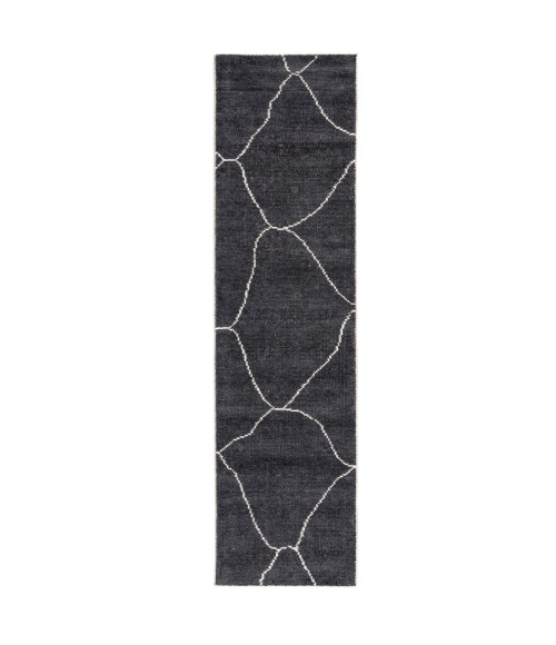 SATELLITE RUG Jaipur Living Carmine Handmade Geometric Dark Gray/ Blue Runner Rug (2 6"X10 )