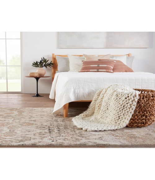 Sanaa By Nikki Chu Area Rug Nikki Chu by Jaipur Living Asani Ikat Tan/ Light Pink Area Rug (7'10"X11'1")