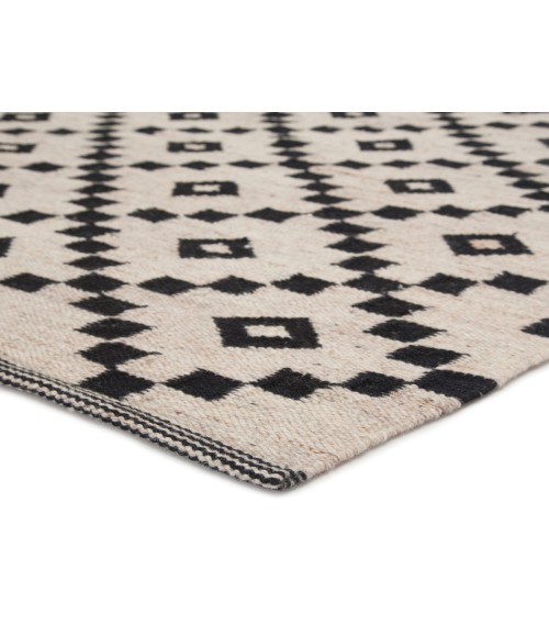 Scandinavia Nordic Area Rug Jaipur Living Croix Handmade Geometric Black/ White Runner Rug (2'6"X8')