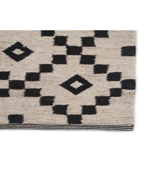 Scandinavia Nordic Area Rug Jaipur Living Croix Handmade Geometric Black/ White Runner Rug (2'6"X8')