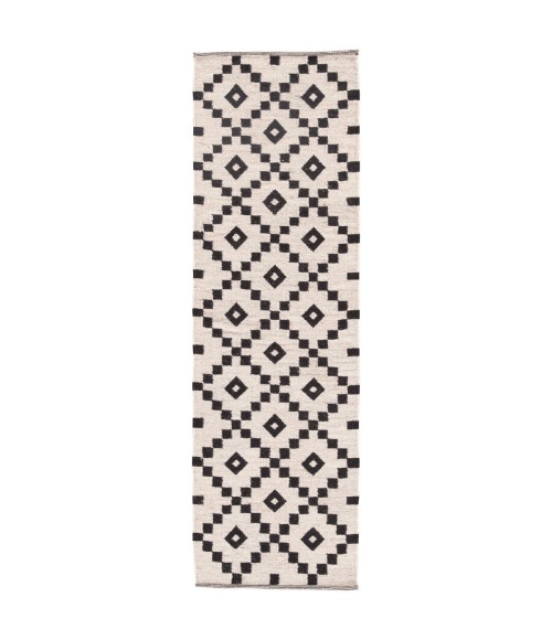 Scandinavia Nordic Area Rug Jaipur Living Croix Handmade Geometric Black/ White Runner Rug (2'6"X8')