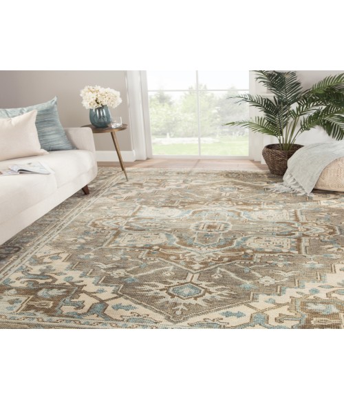 SALINAS RUG Jaipur Living Flynn Hand-Knotted Medallion Gray/ Blue Area Rug (6 X9 )