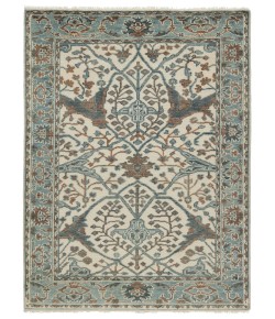 Jaipur Living Slayton Hand-Knotted Medallion Ivory/ Light Teal Sln11 Area Rug 6 ft. X 9 ft. Rectangle