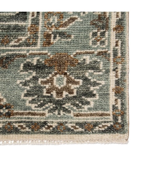 Jaipur Living Slayton Hand-Knotted Medallion Ivory/ Light Teal Runner Rug (3'X12')