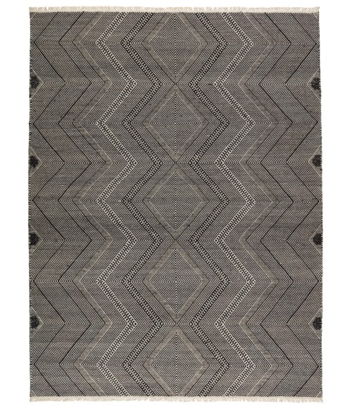 STR02 Galexia Rug Jaipur Living Galexia Handmade Tribal Black/ Cream Area Rug 5'X8'