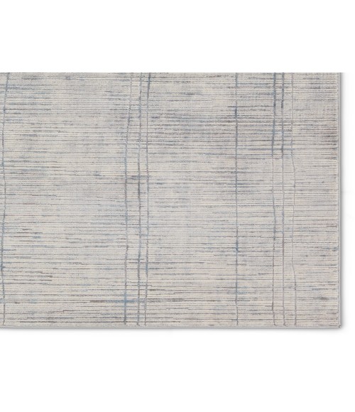 SUD07 Paolini Rug Jaipur Living Paolini Striped Cream/ Blue Runner Rug 2'6"X10'