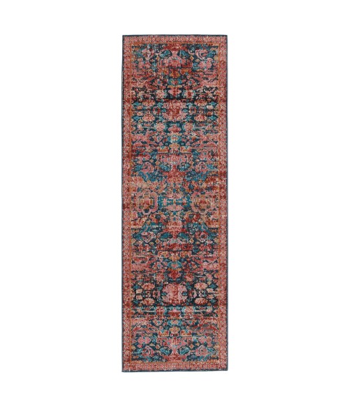 Swoon Area Rug Vibe by Jaipur Living Maven Indoor/ Outdoor Oriental Pink/ Blue Runner Rug (2'6"X8')
