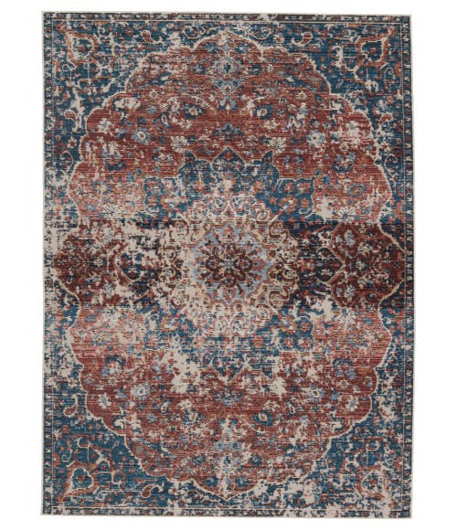 Vibe by Jaipur Living Akela Indoor/ Outdoor Medallion Blue/ Rust Area Rug (9'6"X12'7")