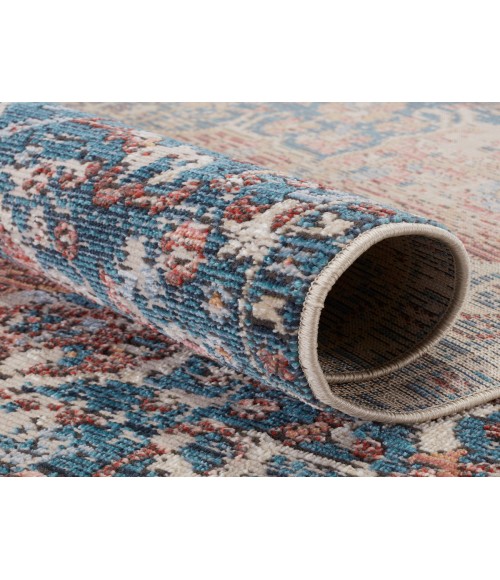 Vibe by Jaipur Living Akela Indoor/ Outdoor Medallion Blue/ Rust Area Rug (9'6"X12'7")